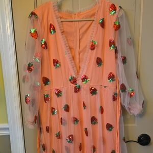 Strawberry Embellished Maxi Dress